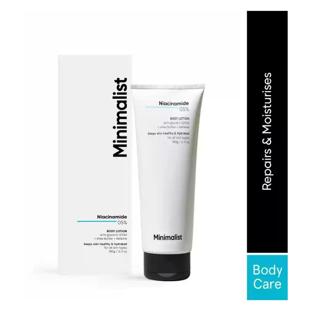 Minimalist Niacinamide 5% Body Lotion – Hydrating & Nourishing with Glycerin, Shea Butter & Betaine | For All Skin Types (6.3 oz / 180g)
