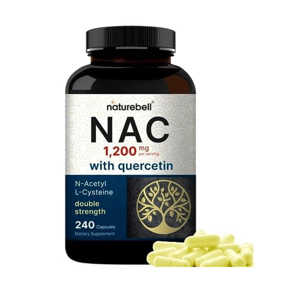 NatureBell NAC 1200mg with Quercetin – Double Strength N-Acetyl L-Cysteine | 240 Capsules, Dietary Supplement
