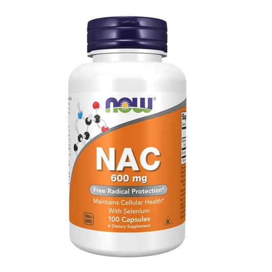 NOW Foods NAC 600mg – Free Radical Protection & Cellular Health | With Selenium & Molybdenum | 100 Veg Capsules