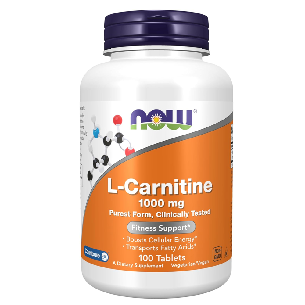 NOW L-Carnitine 1000mg Clinically Tested Fitness Support for Cellular Energy