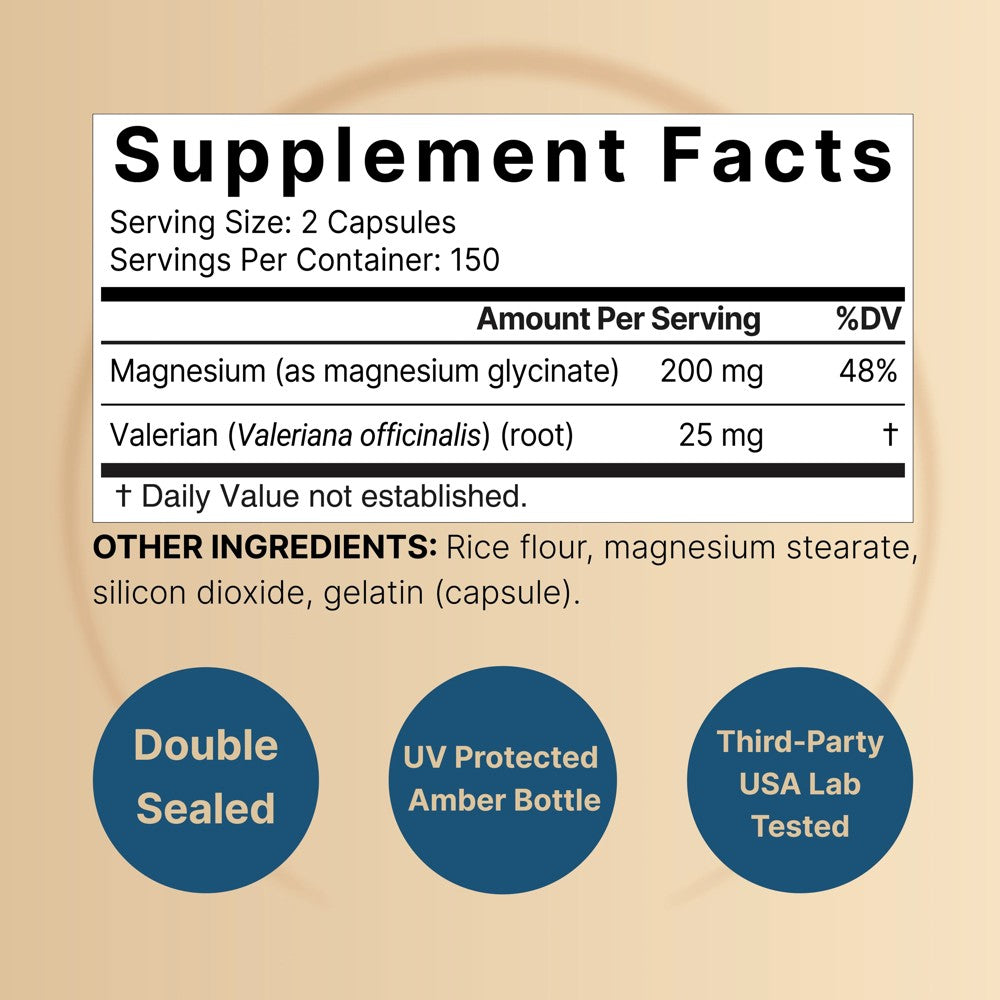 Naturebell Magnesium Glycinate 200mg with Valerian Root – Ultra High Absorption
