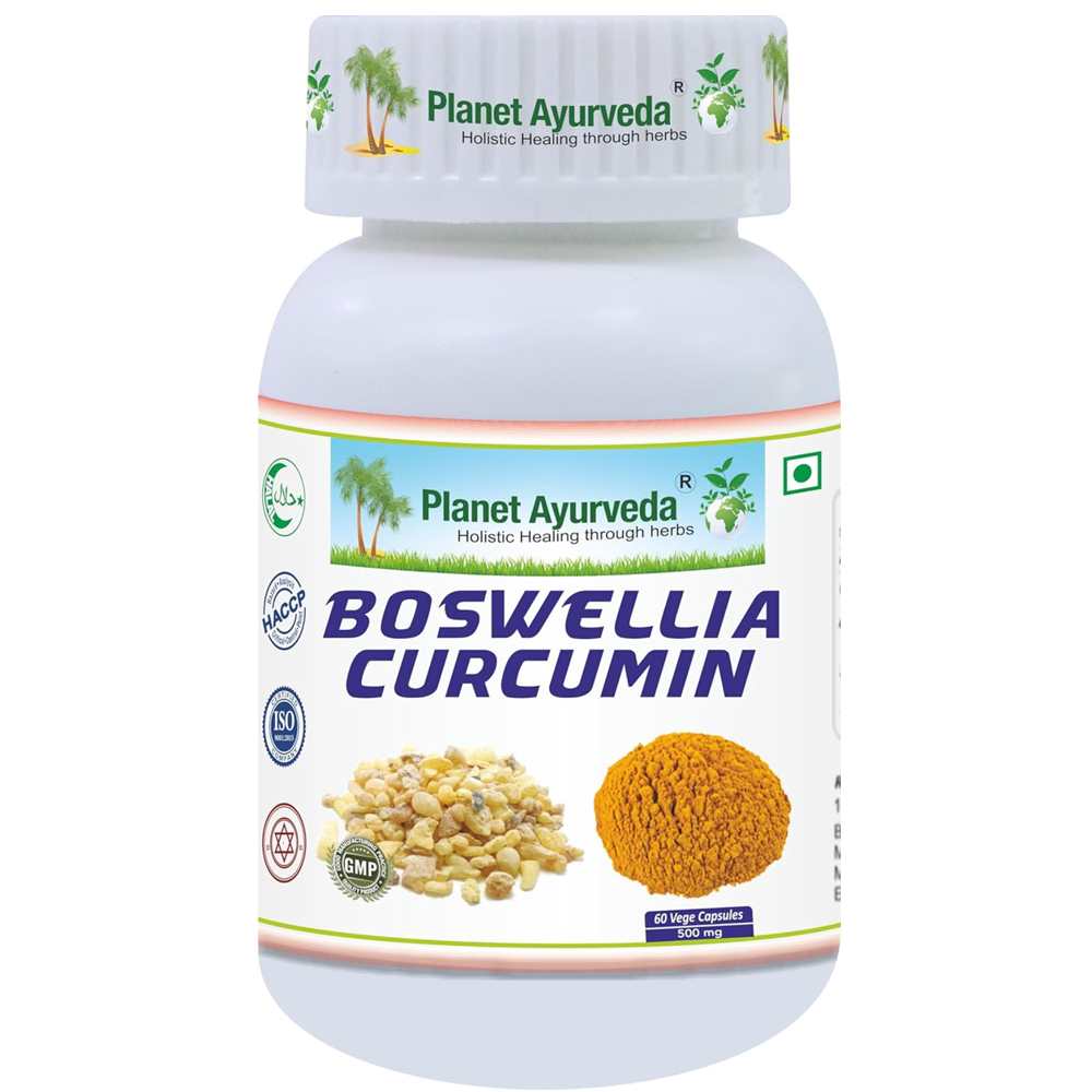 Planet Ayurveda Boswellia Curcumin – 60 Veg Capsules | Herbal Joint Support
