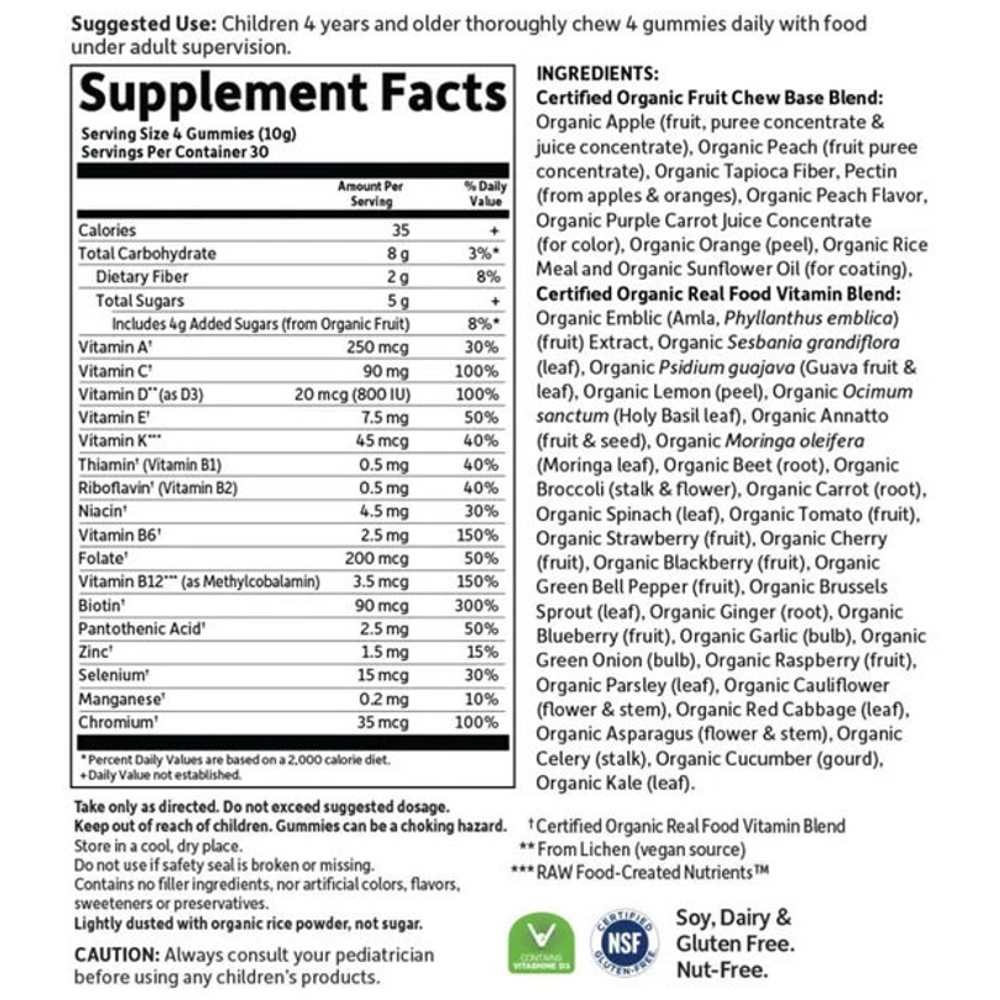 Garden of Life Organics Kids Multi Fruit 120 Gummies