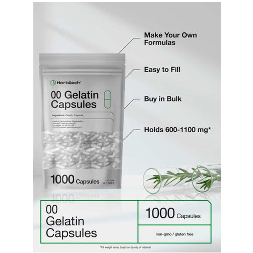 Horbäach Empty Capsules Size 00 | 1000 Gelatin Capsules