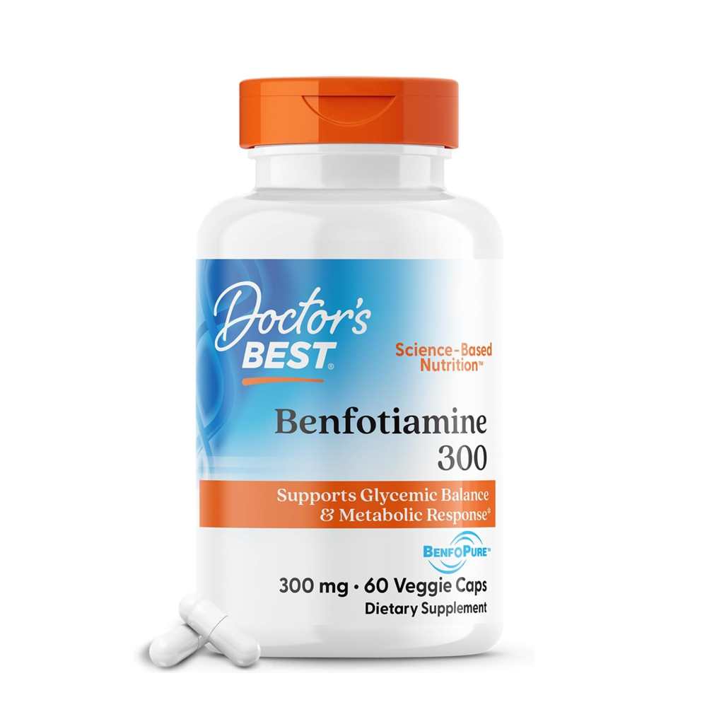 Doctor's Best Benfotiamine with Benfo Pure, 300 Mg, 60 Veggie Caps
