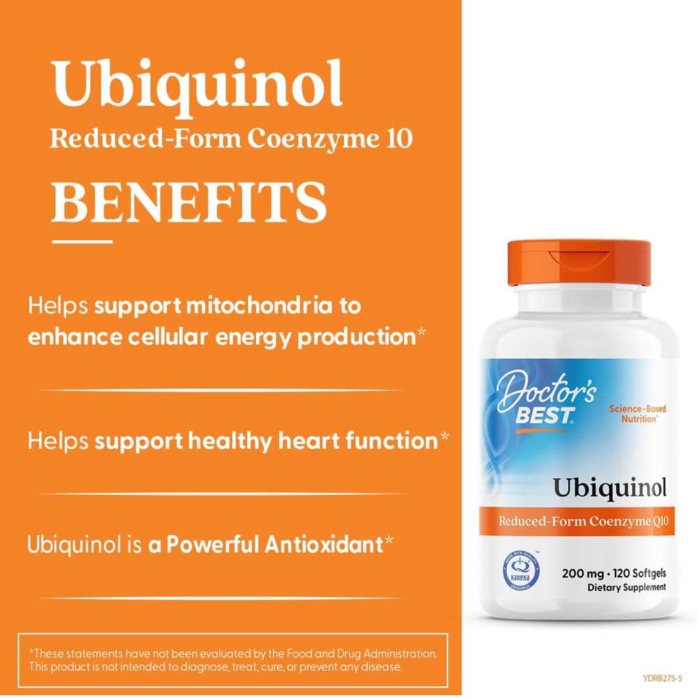 Doctor's Best Ubiquinol with Kaneka 200mg Softgels 120 Count