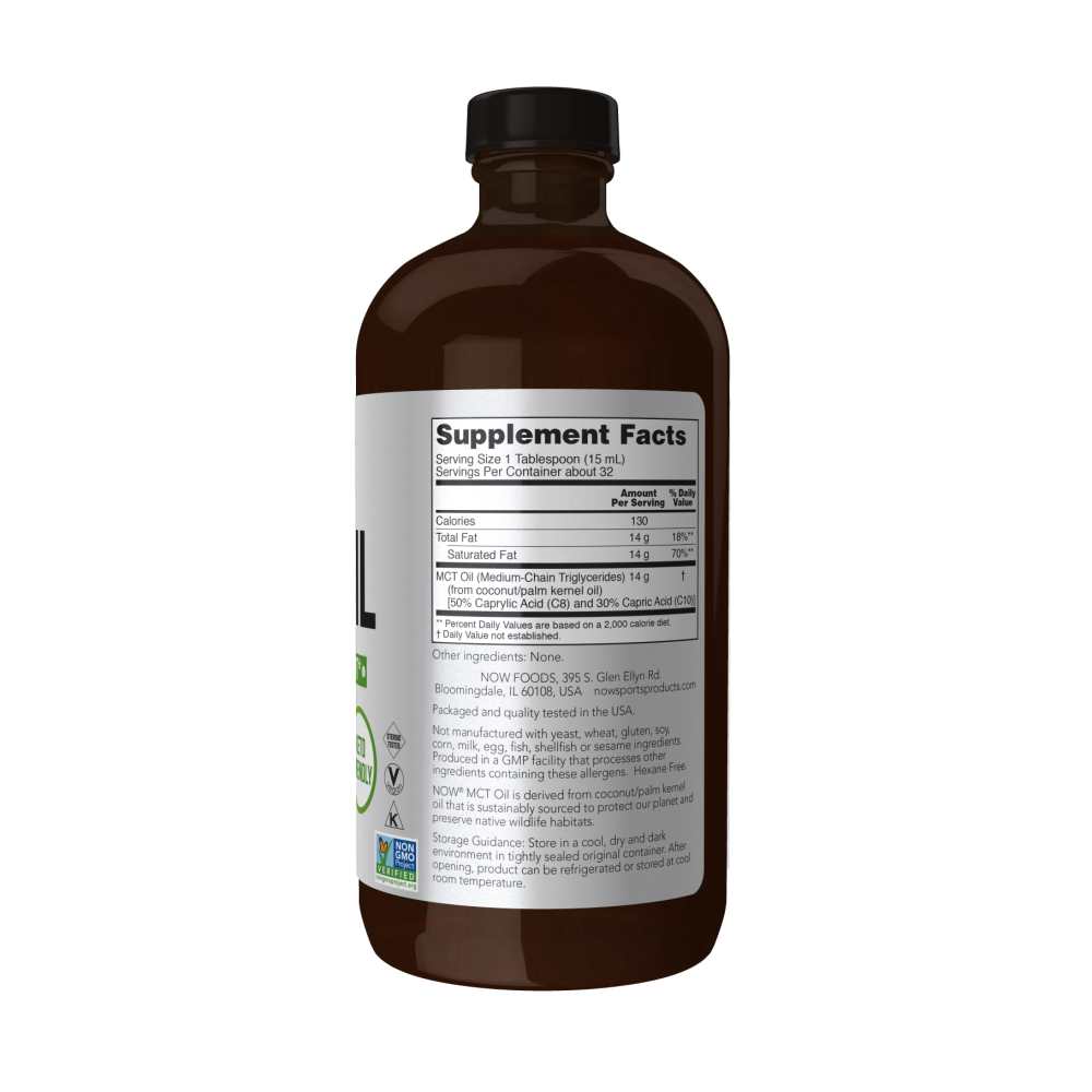 Now Sports Mct Oil Liquid – Glass Bottle – 473ml