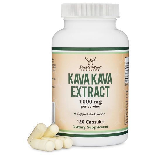 Kava Kava Capsules 1000MG Per Serving By Double Wood Supplements - Supports Relaxation