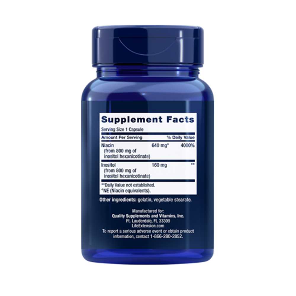 Life Extension No Flush Niacin Inositol Hexanicotinate 640 Mg, 100 Capsules