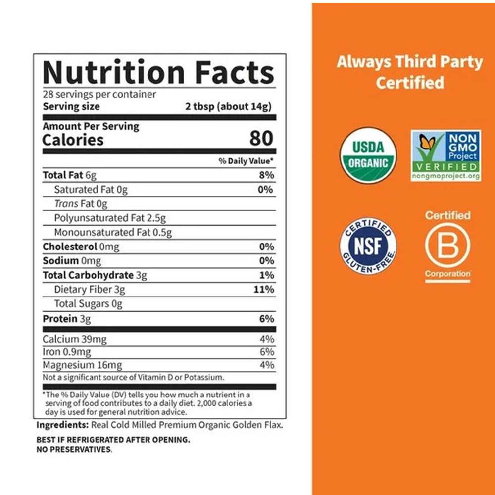 Garden of Life Raw Organics Golden Milled Flaxseed 396g