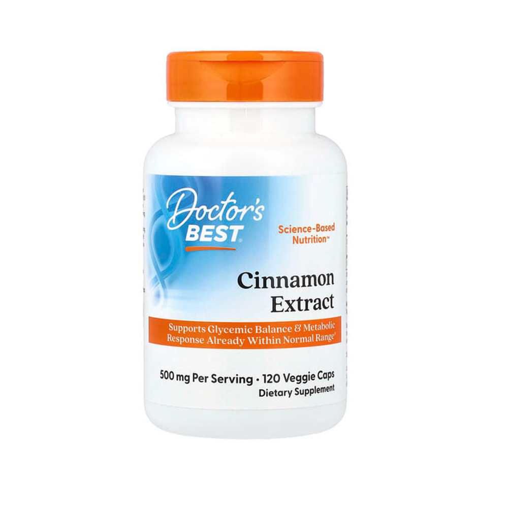 Doctor's Best Cinnamon Extract with CinSulin, 500 mg Per Serving, 120 Veggie Caps