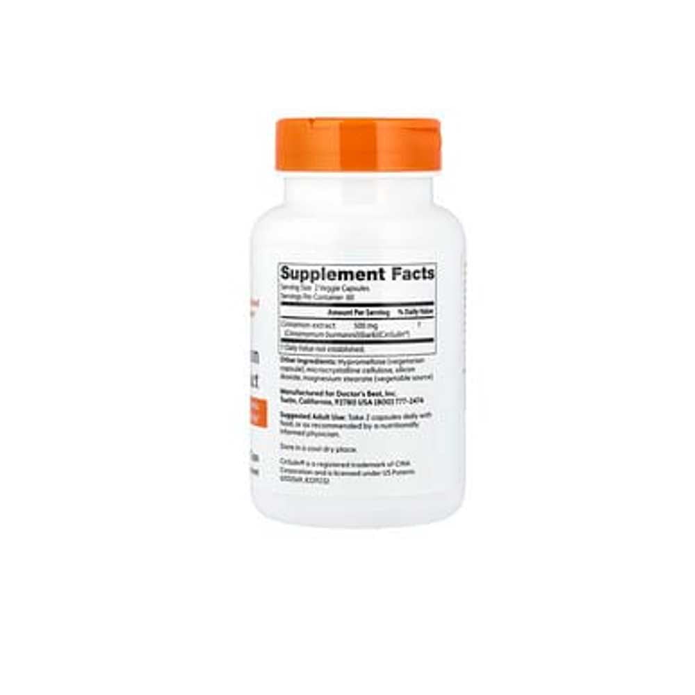 Doctor's Best Cinnamon Extract with CinSulin, 500 mg Per Serving, 120 Veggie Caps