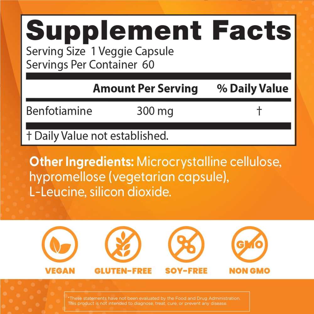 Doctor's Best Benfotiamine with Benfo Pure, 300 Mg, 60 Veggie Caps