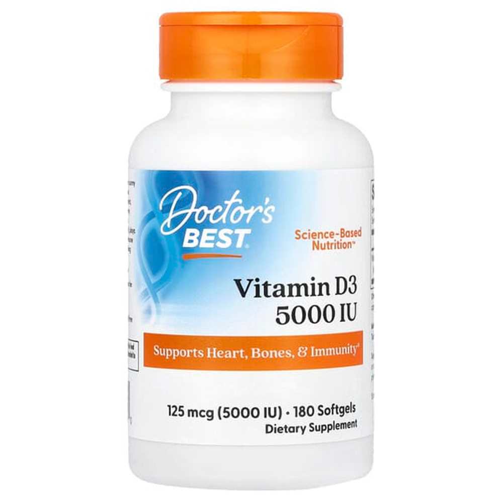 Doctor's Best Vitamin D3 125mcg (5000 Iu) Softgels 180 Count