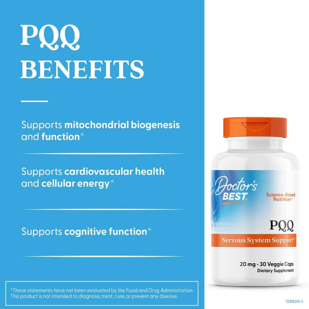 Doctor’s Best Bio Pqq® Supplement | 20mg Pqq (30 Veggie Caps)