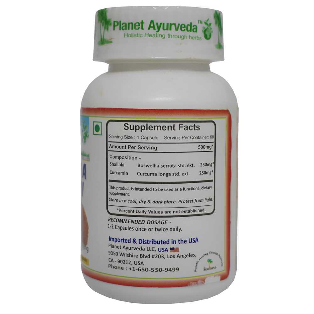 Planet Ayurveda Boswellia Curcumin – 60 Veg Capsules | Herbal Joint Support