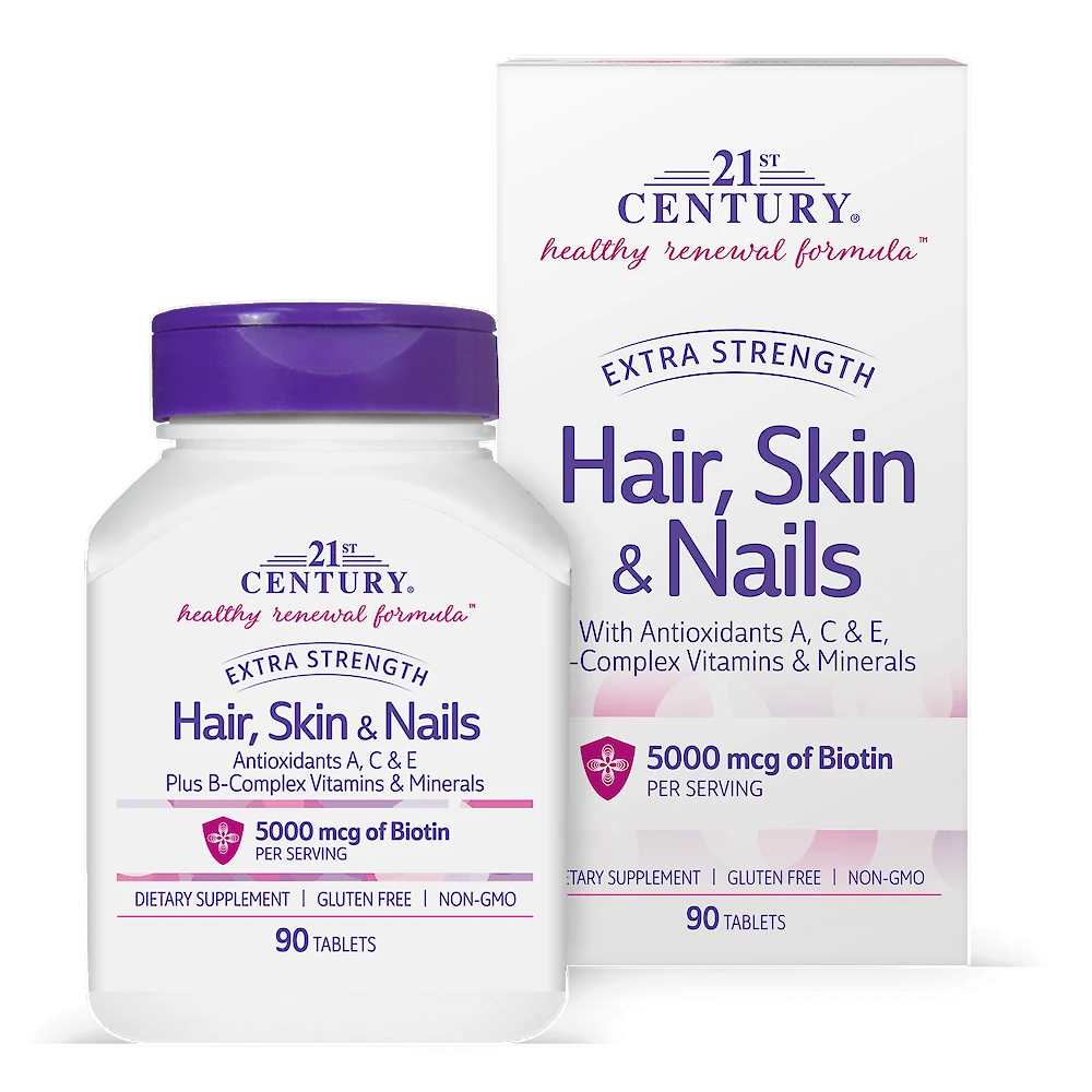 21st Century Hair, Skin & Nails - Extra Strength 90 Tabs