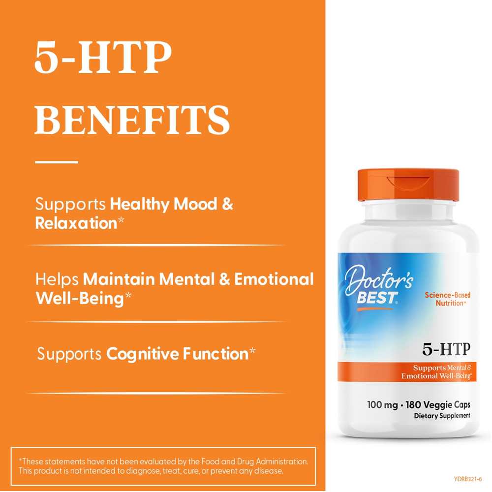 Doctor's Best 5-Htp, 100 Mg, 180 Veggie Caps