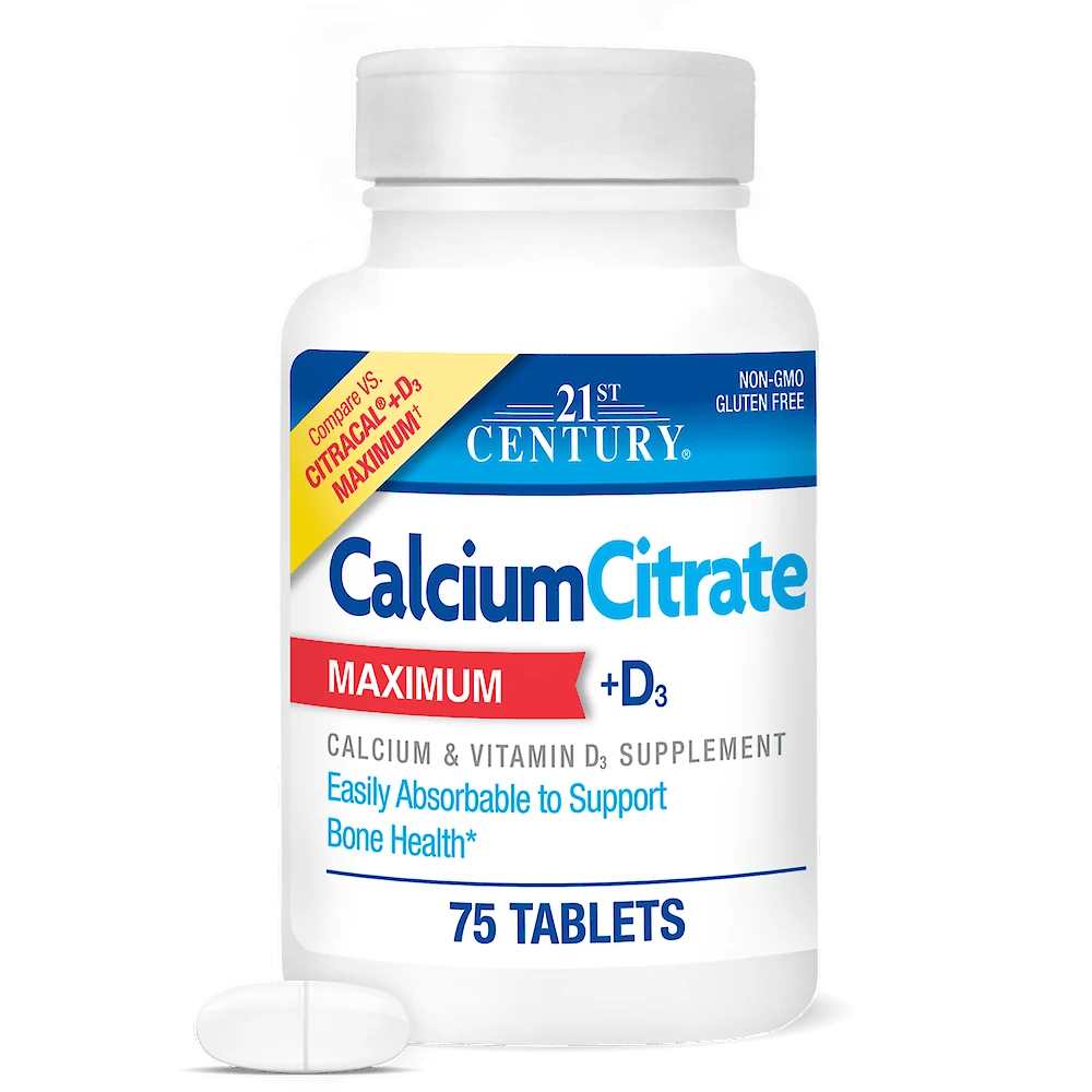 21st Century Calcium Citrate +d3 Maximum 400 Tabs