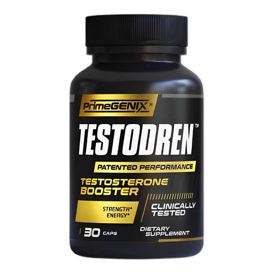 Prime Genix Testodren Patented Performance Testosterone Booster – Strength & Energy – Clinically Tested – 30 Caps