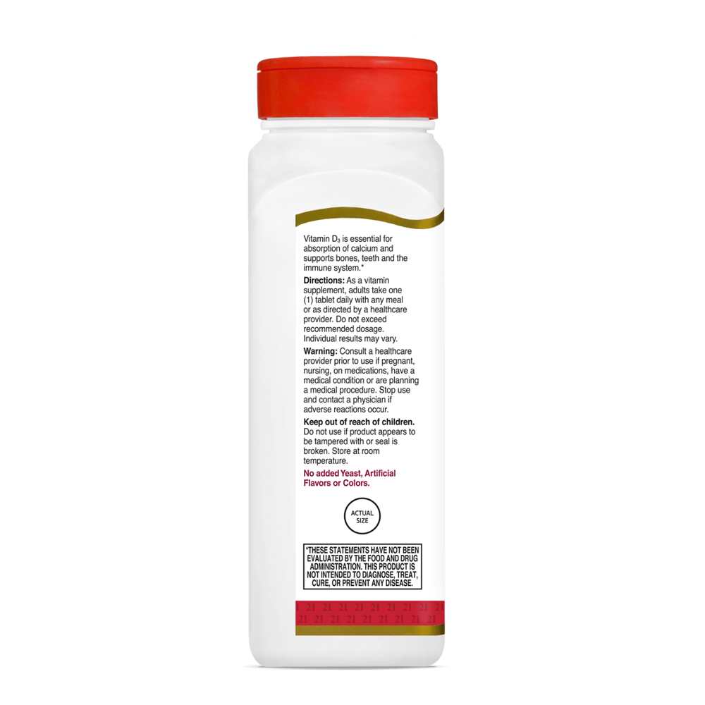21st Century Vitamin D3 25 Mcg (1000 Iu) 500 Tabs