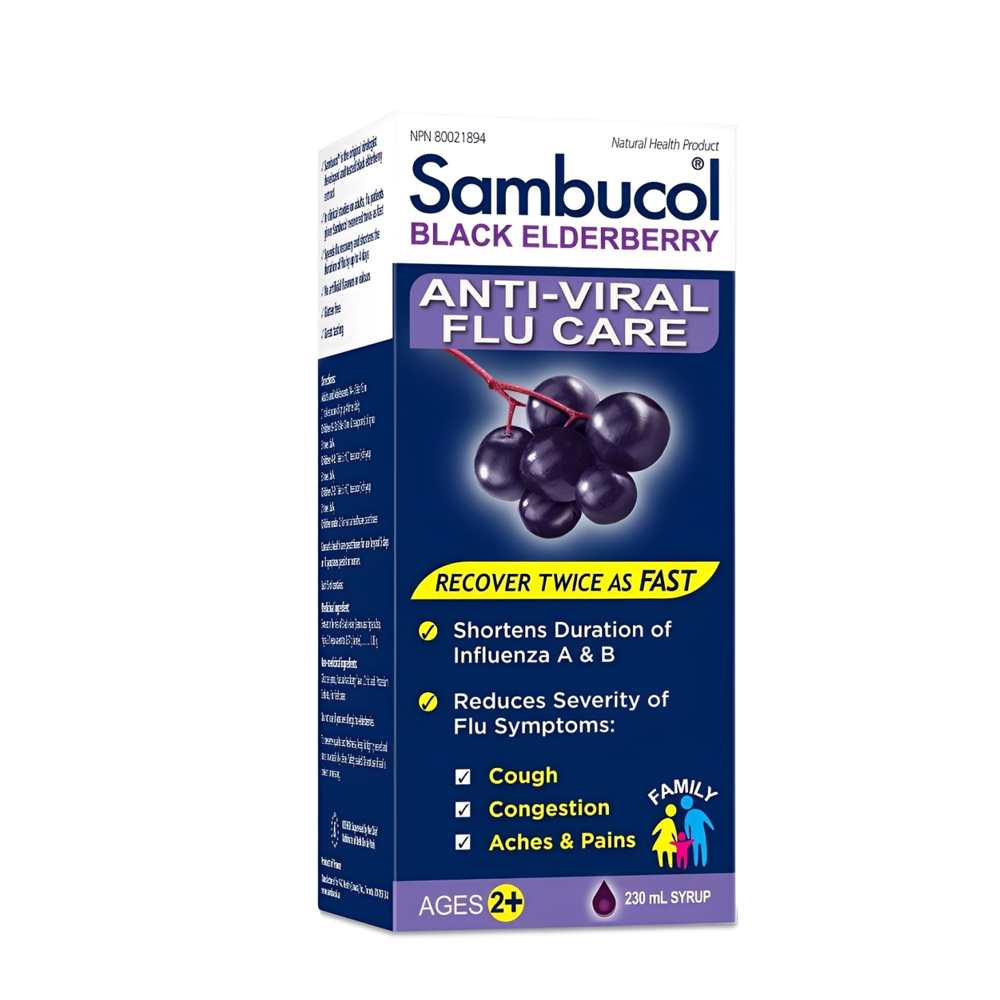 Sambucol Black Elderberry Anti-Viral Flu Care- Rapid Recovery & Symptom Relief Syrup