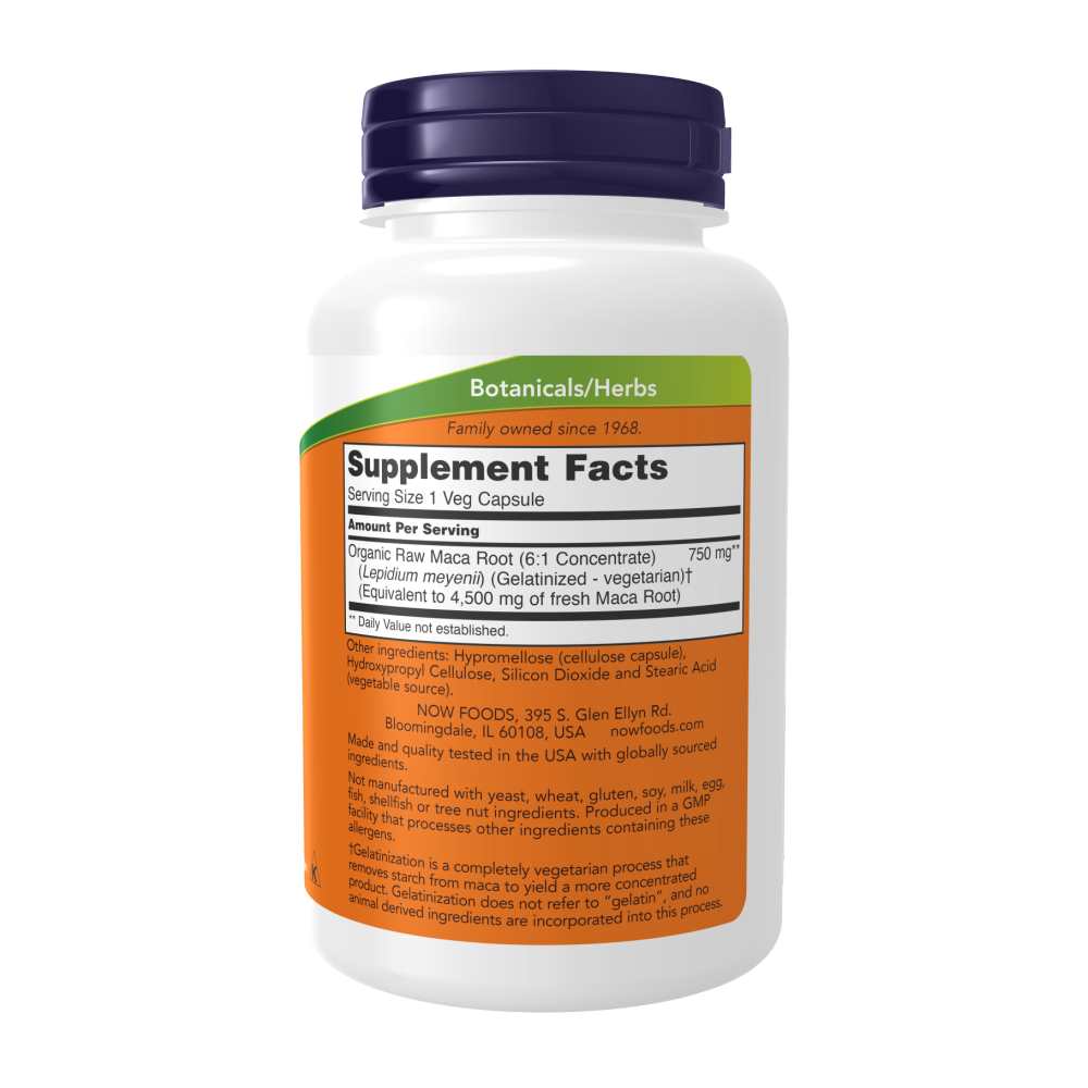 Now Foods Raw Maca 750 Mg – Reproductive & Fertility Support – Gelatinized Root for Healthy Sexual Activity – 90 Veg Capsules
