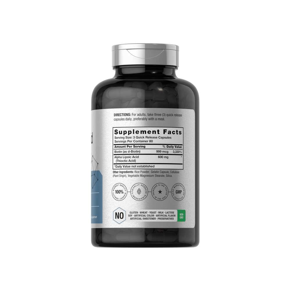 Horbäach Alpha Lipoic Acid 600mg per Serving | 240 Capsules