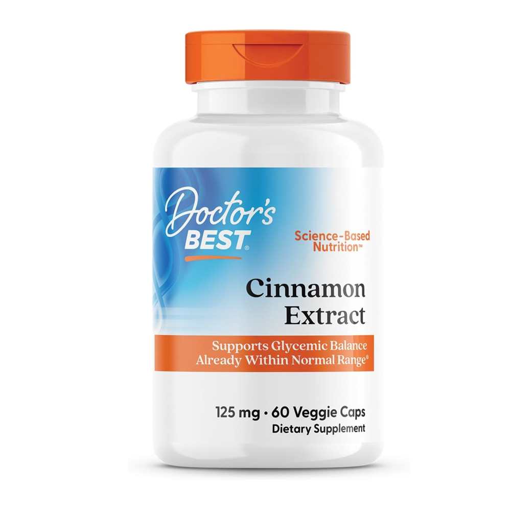 Doctor's Best Cinnamon Extract with Cinnulin Pf, 125 Mg, 60 Veggie Caps