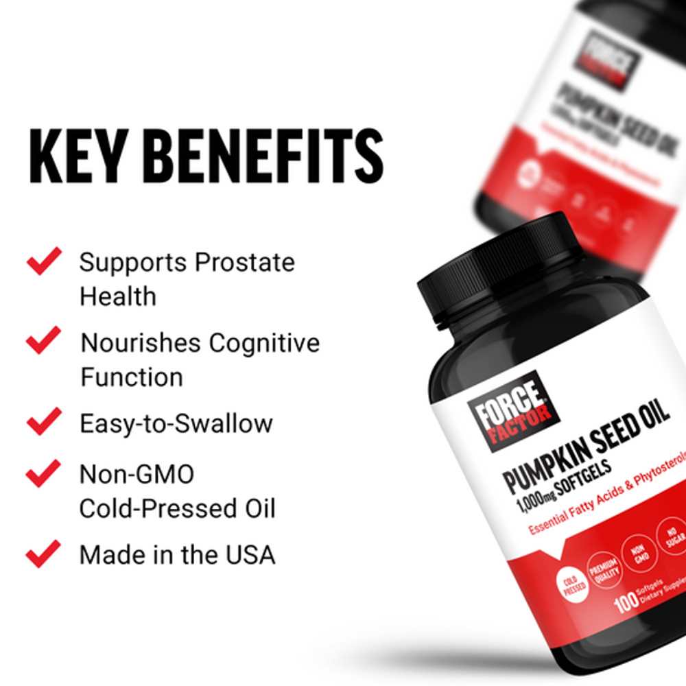 Force Factor Pumpkin Seed Oil – 100 Softgels