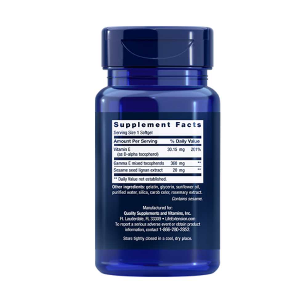 Life Extension Gamma E Mixed Tocopherols – 60 Softgels
