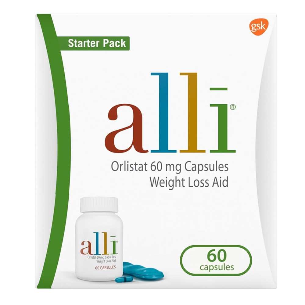 Alli Orlistat 60mg Starter Pack – Non-Prescription Weight Loss Aid, 60 Capsules