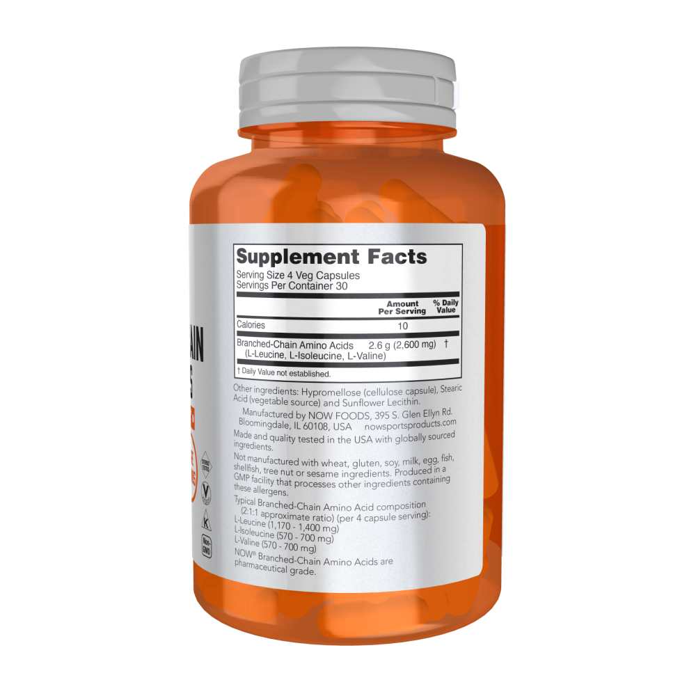Now Sports Branched Chain Amino Acids Veg Capsules 120
