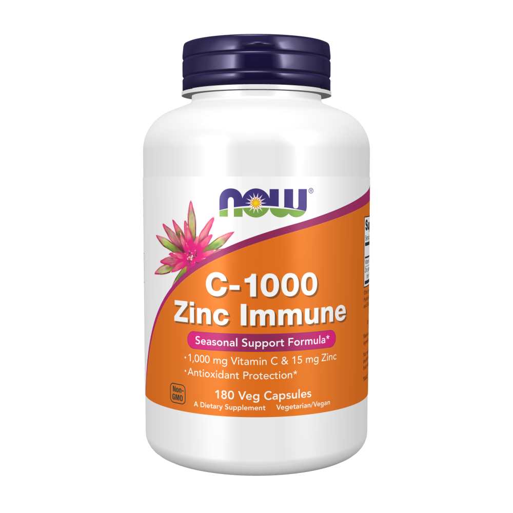 Now Foods C-1000 Zinc Immune – Vitamin C 1000mg + Zinc 15mg – 90 Veg Capsules