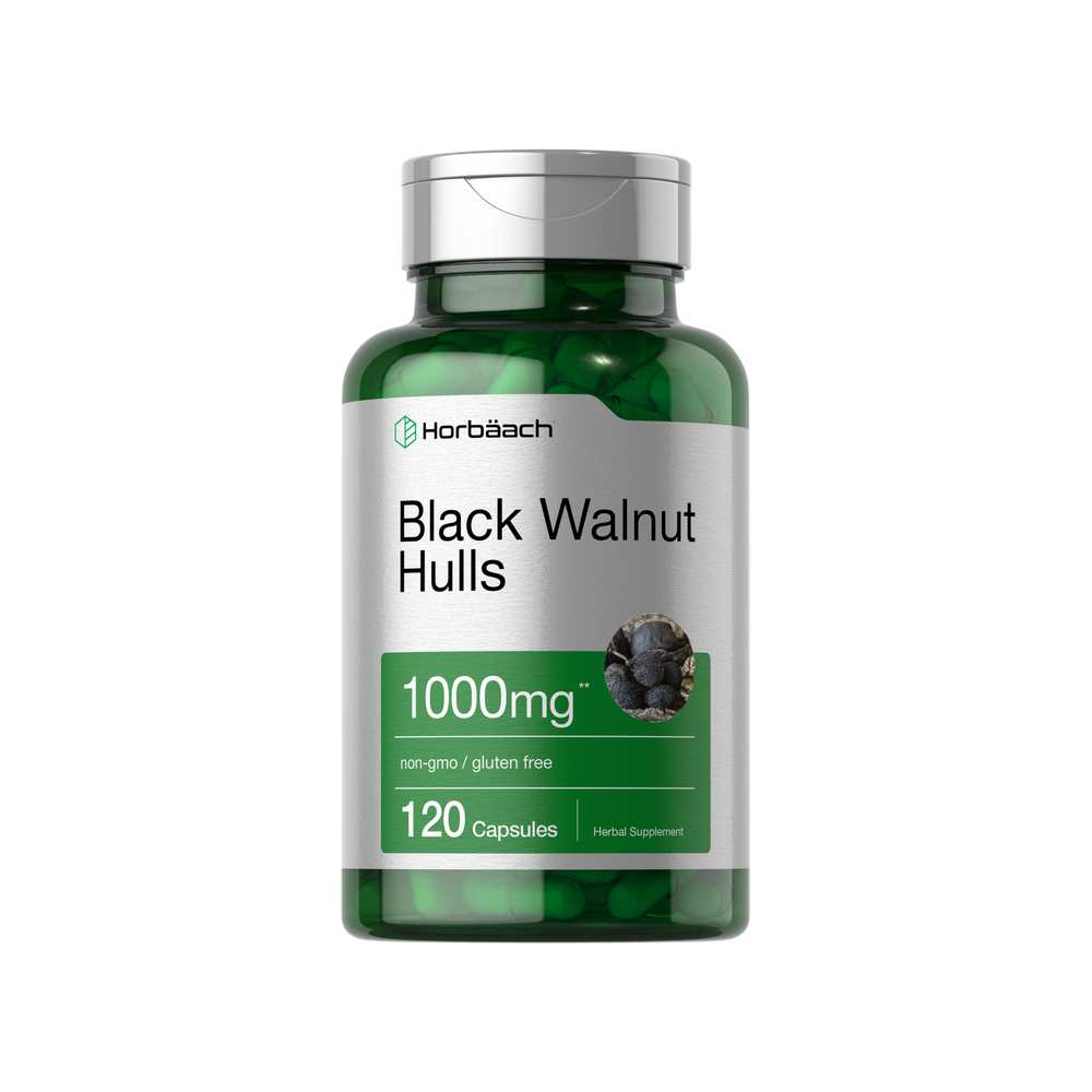 Horbäach Black Walnut Hulls 1000mg | 120 Capsules