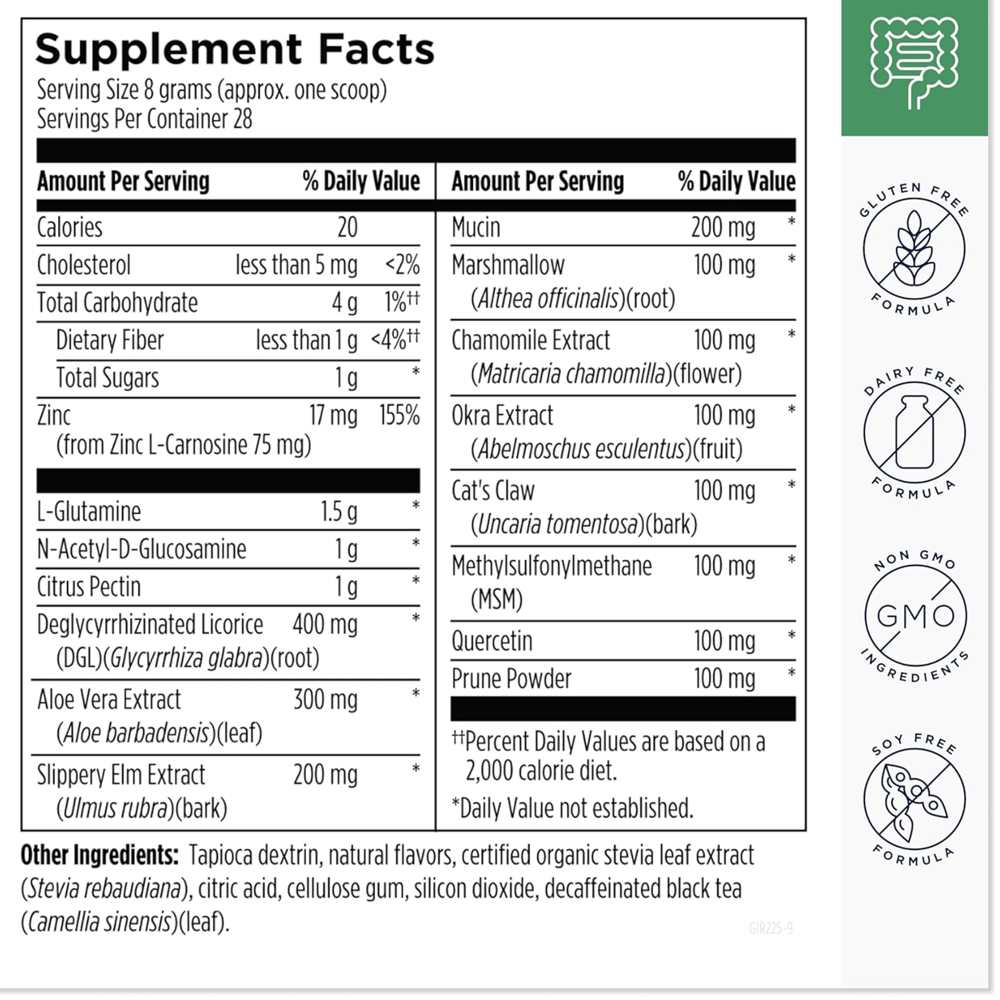 Designs for Health Gi Revive  – Peach Flavored Powder 225g