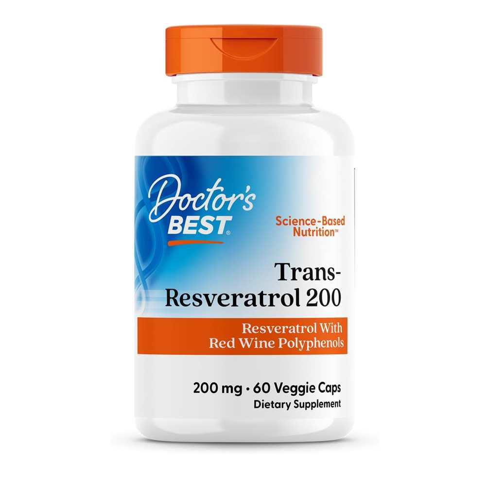 Doctor's Best Trans-Resveratrol 200 with Resvinol 200mg Veggie Caps 60 Count