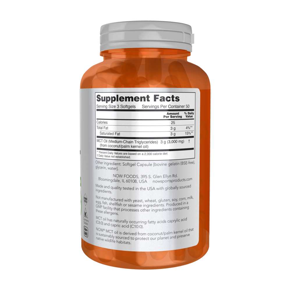 Now Sports MCT Oil 1000mg Softgels 150 Count