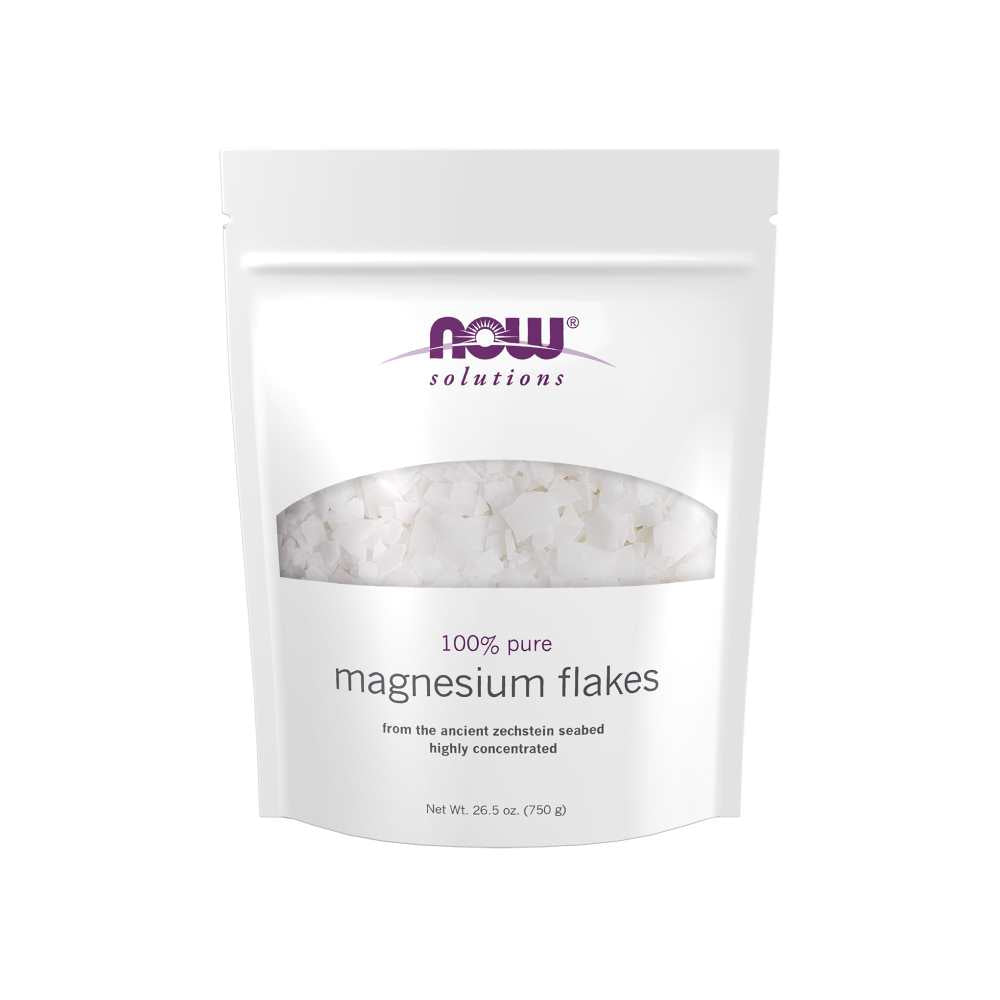 Now Foods Magnesium Flakes – Pure Magnesium Chloride Crystals – Relaxing Bath Soak – 750 g