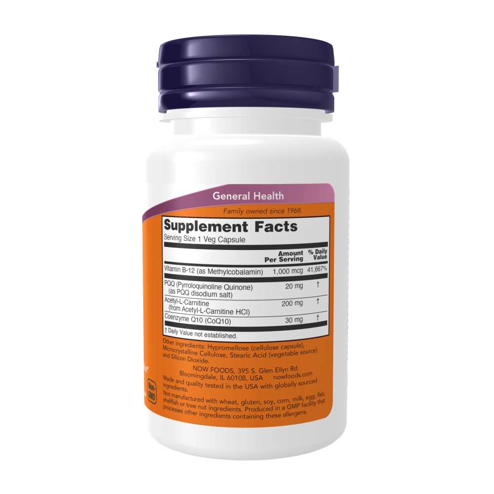 Now Foods Pqq Energy – Cognitive Support – 30 Veg Capsules