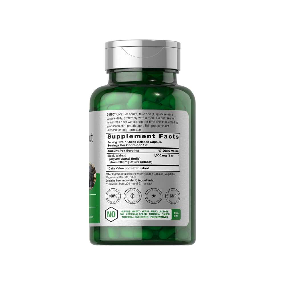 Horbäach Black Walnut Hulls 1000mg | 120 Capsules