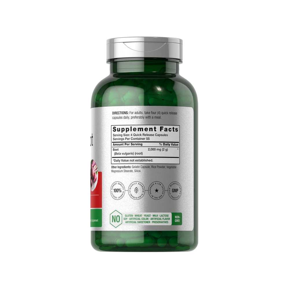 Horbäach Beet Root Powder 2000mg per serving | 220 Capsules