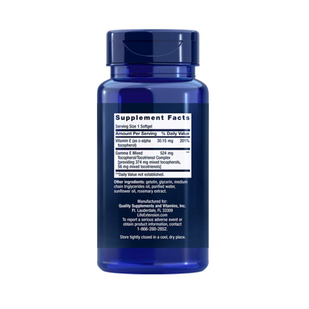 Life Extension Gamma E Mixed Tocopherols & Tocotrienols – 60 Softgels
