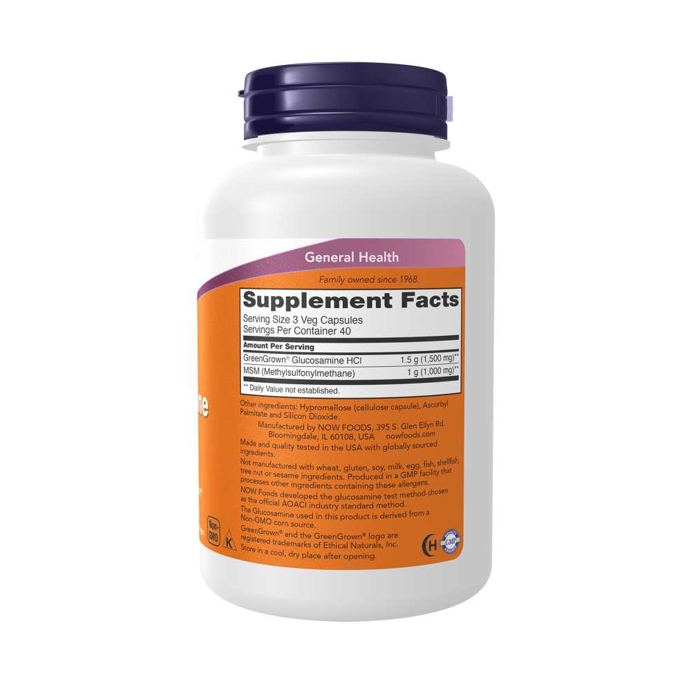 Now Foods Vegetarian Glucosamine & Msm – 120 Veg Capsules