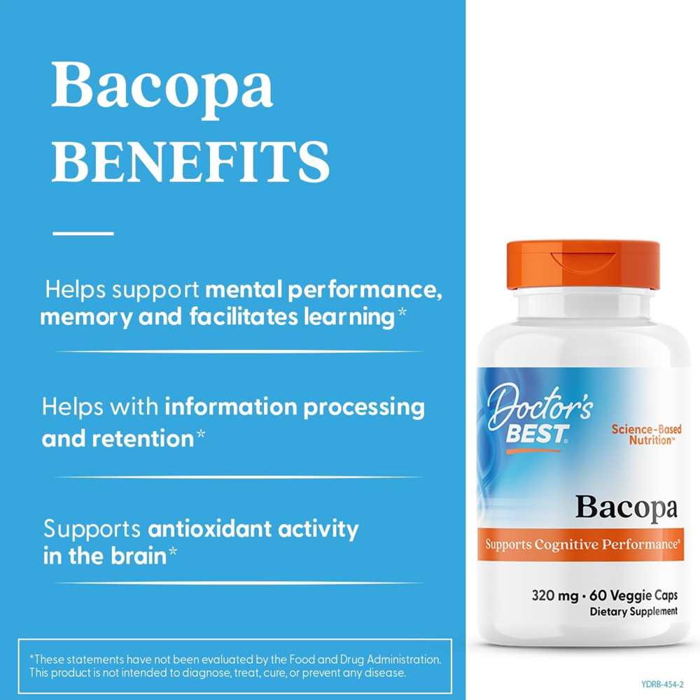 Doctor's Best Bacopa with Synapsa, 320 Mg, 60 Veggie Caps