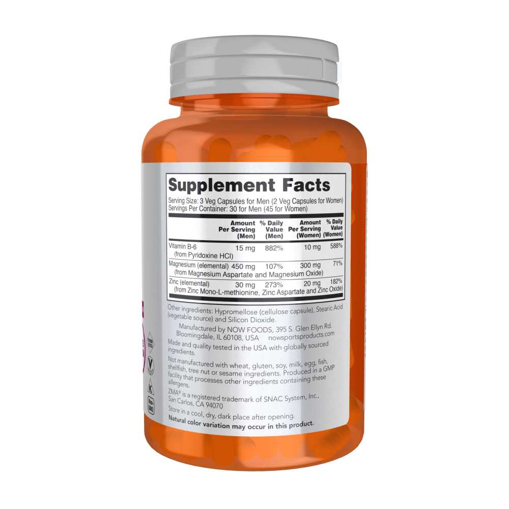 Now Foods Zma® – Zinc, Magnesium & Vitamin B6 Recovery Formula – Muscle Strength & Sleep Support – 90 Veg Capsules