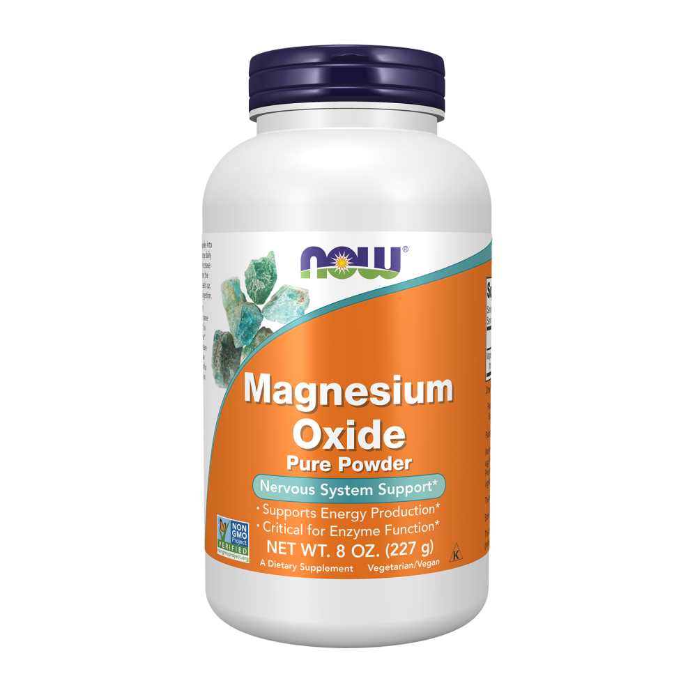 Now Foods Magnesium Oxide Powder – Nervous System & Metabolic Support – 8 Oz (227 G)