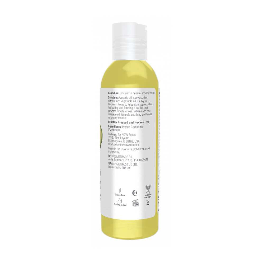 Now Foods Avocado Oil – 100% Pure & Nourishing – Moisturizing Oil for Skin & Hair – 118 M L