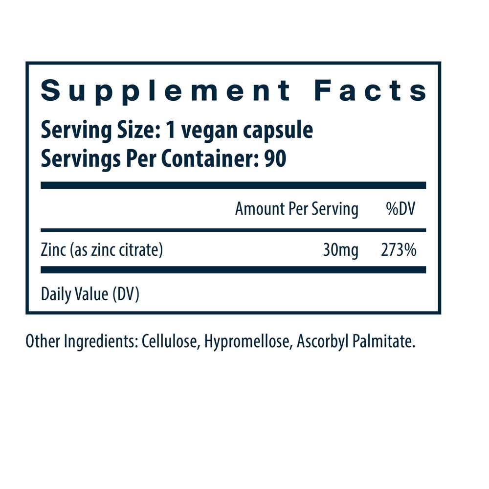 Vital Nutrients Zinc Citrate 30mg 90 Caps