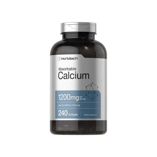 Horbäach Calcium 1200mg per Serving with Vitamin D-3 | 240 Softgels